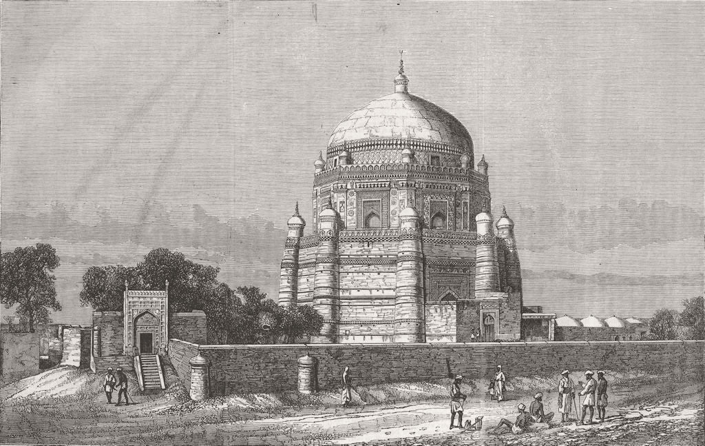 PAKISTAN. Rukn-e-Alam, Multan.  1863 old antique vintage print picture